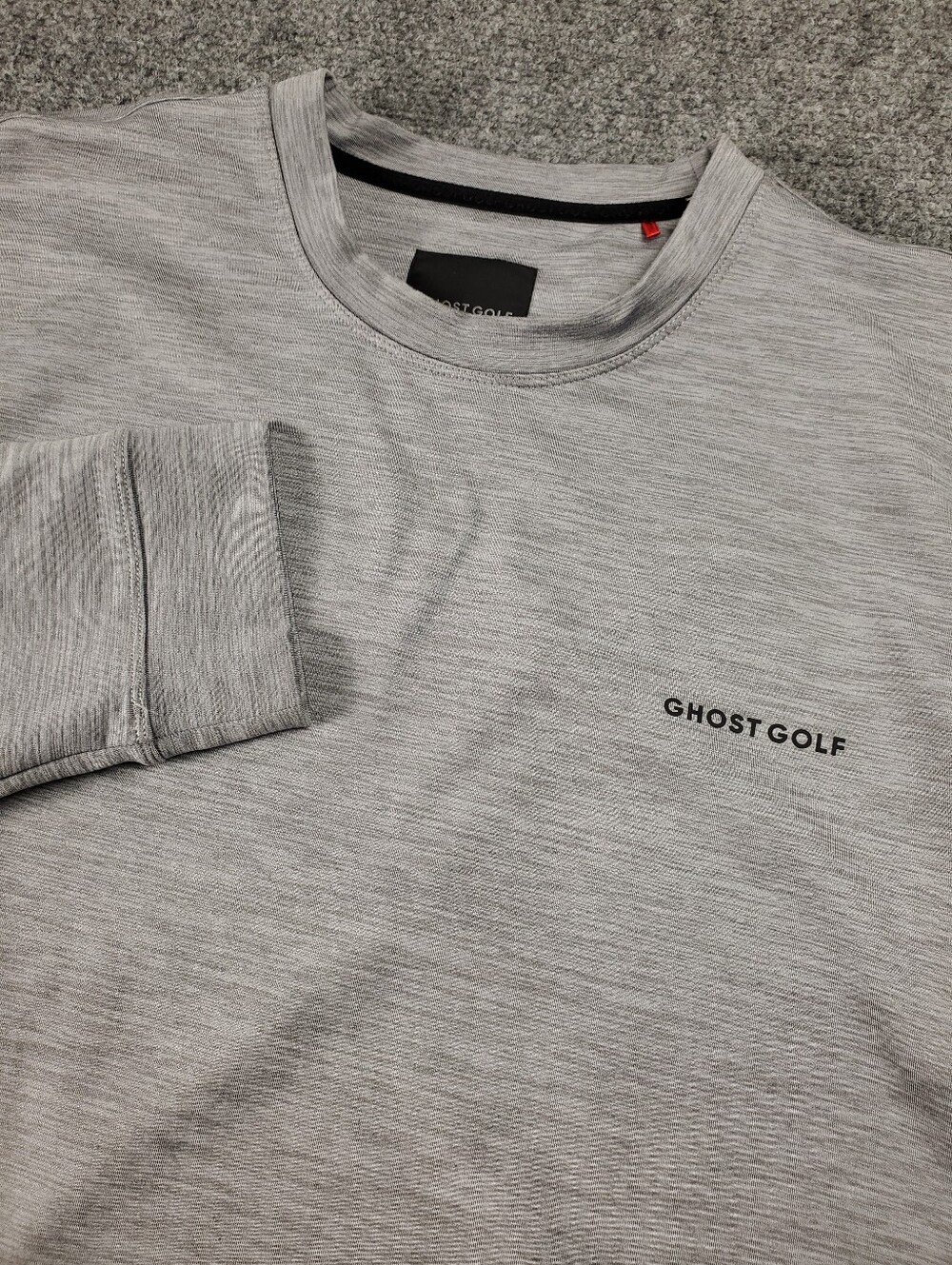 Ghost Golf Long Sleeve Crew Pullover Large Heather Gray Performance Athletic